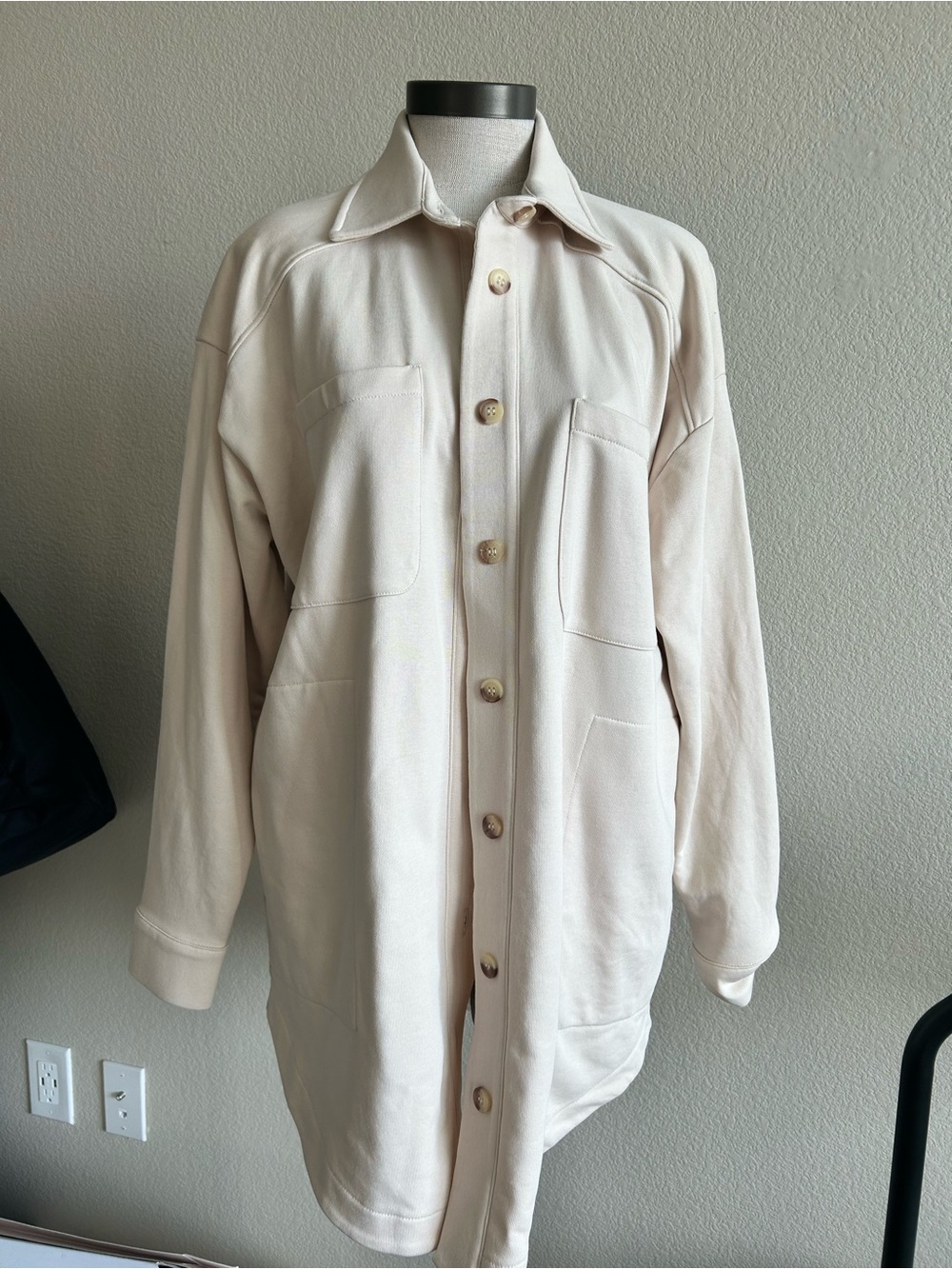 Reiss Cream Button-Front Utility Jacket - Picture 2 of 12
